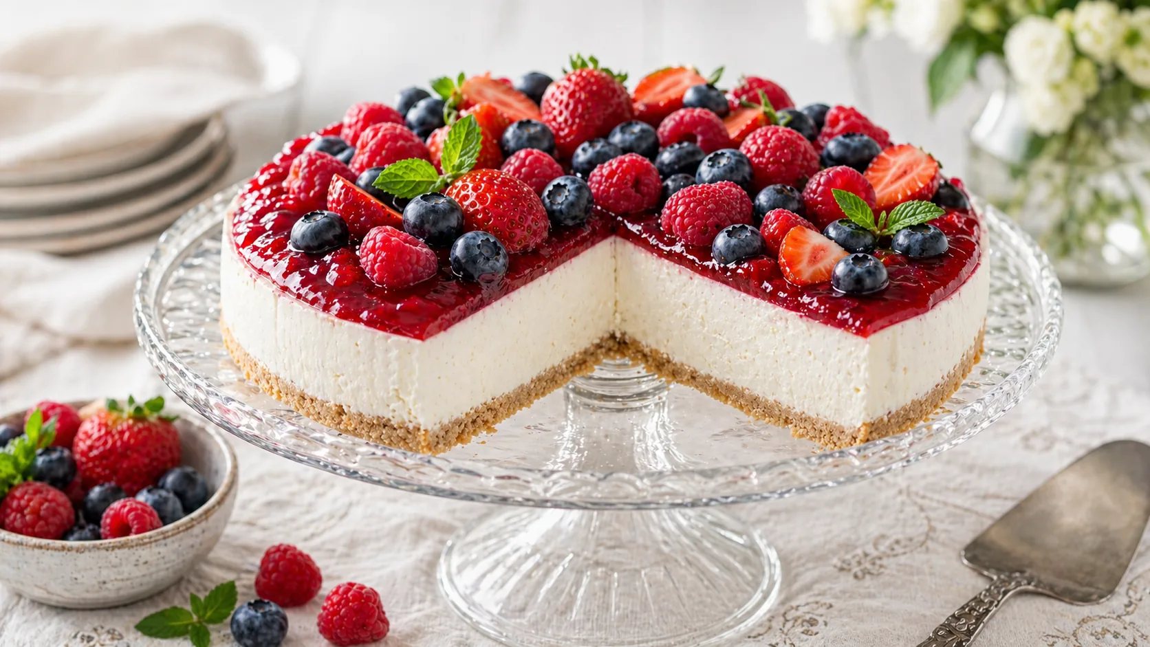 Cheesecake cu brânză de capră – rețetă fără coacere